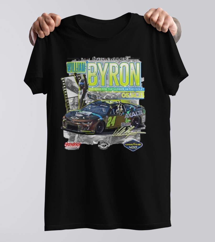 Darlington Winner William Byron 100 Wins Number 24 Chevrolet Axalta Goodyear 400 05.14.23 T-Shirt