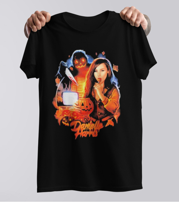 Danielle Harris Trick Or Treat Halloween Lollipop Pumpkin Knife Scary TV T-Shirt