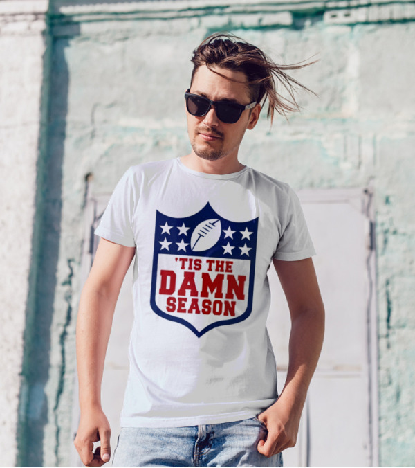 'Tis The Damn Season Football Shield T-Shirt