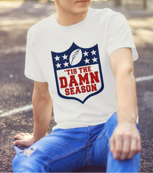 'Tis The Damn Season Football Shield T-Shirt