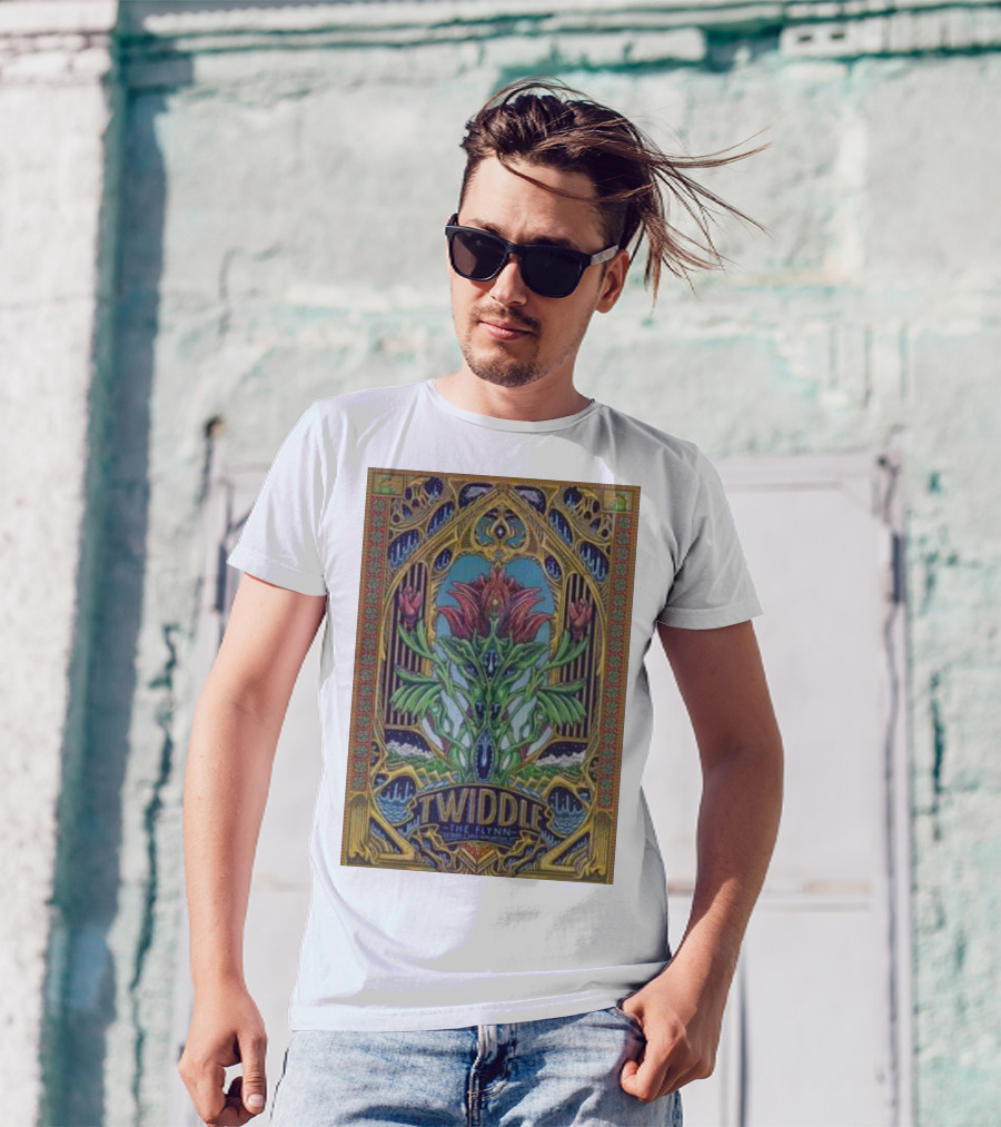 Twiddle The Flynn Burlington Tour Psychedelic Floral Art Deco T-Shirt