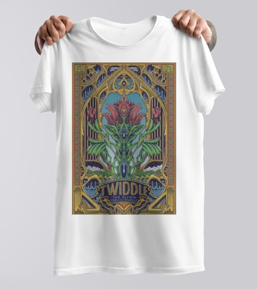 Twiddle The Flynn Burlington Tour Psychedelic Floral Art Deco T-Shirt