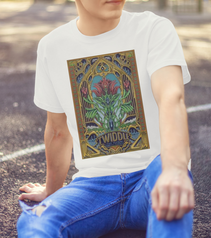 Twiddle The Flynn Burlington Tour Psychedelic Floral Art Deco T-Shirt