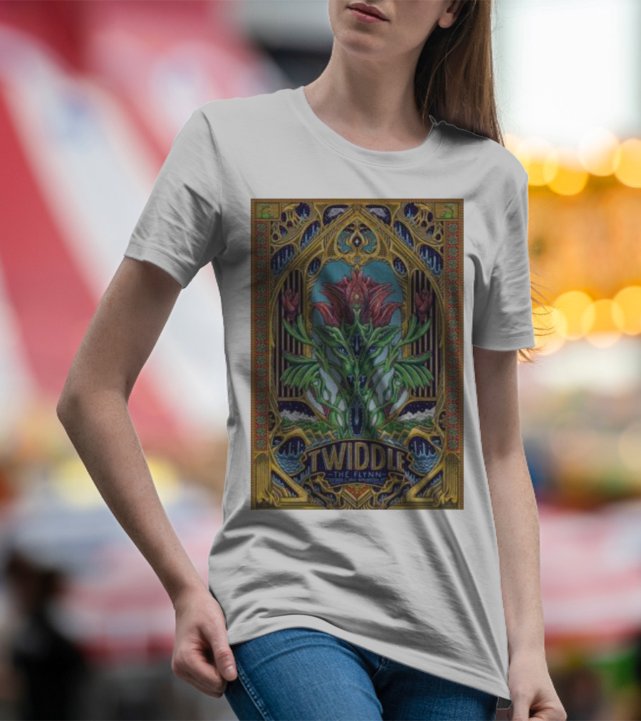 Twiddle The Flynn Burlington Tour Psychedelic Floral Art Deco T-Shirt