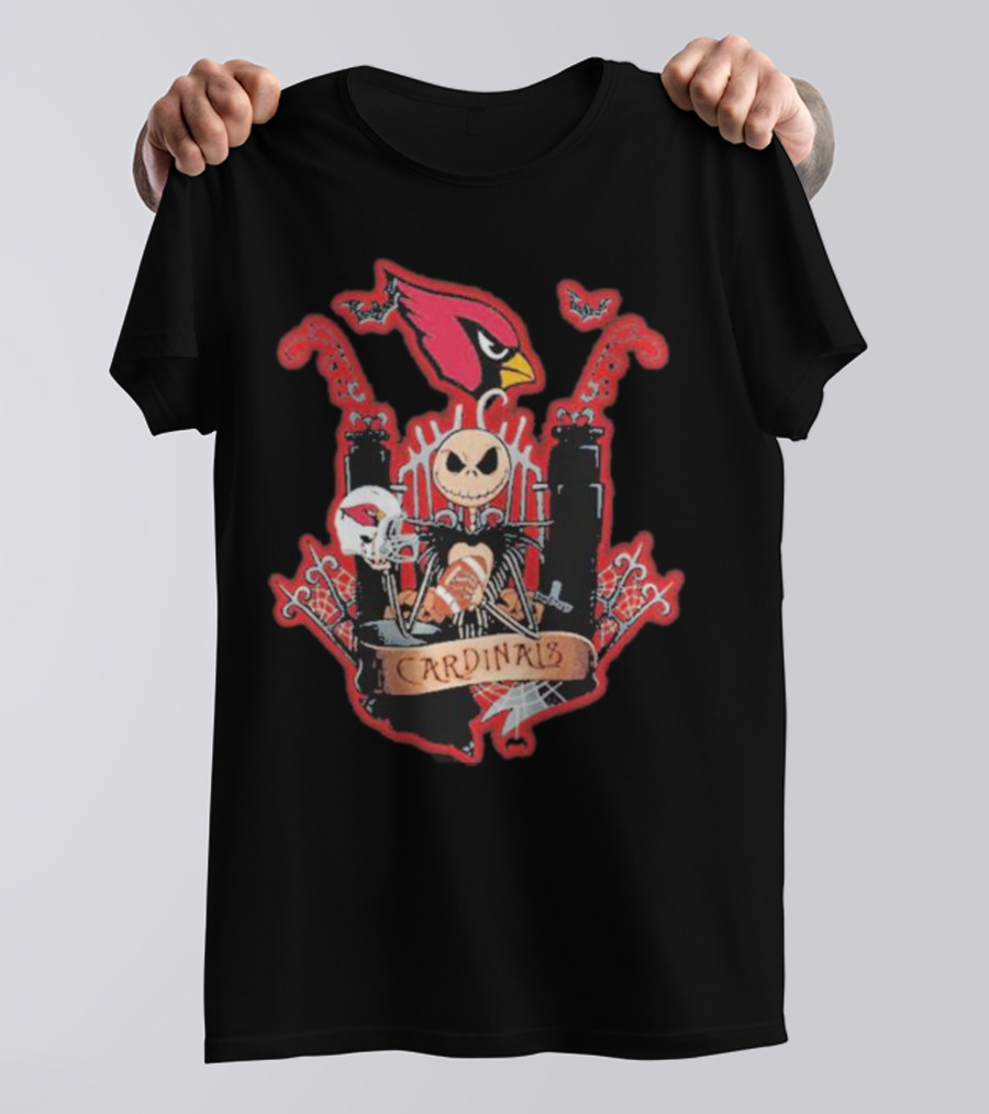Jack Skellington Halloween Arizona Cardinals Fan T-Shirt
