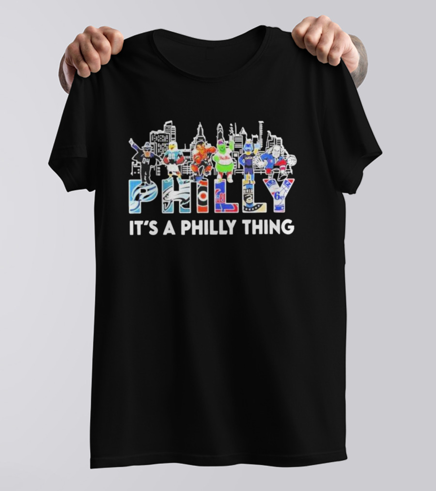Philadelphia Philly Thing Skyline And Mascots Sports Team Spirit T-Shirt