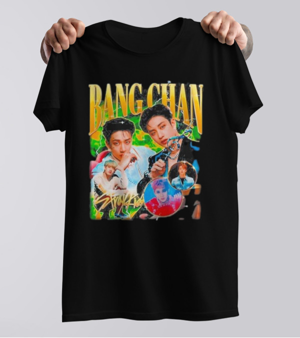 Bang Chan Stray Kids Multicolor Photo Collage T-Shirt