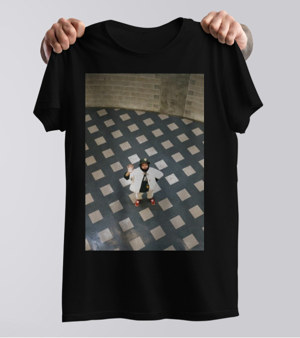 Mac Photo Off Waving Man In Grid Pattern Floor T-Shirt