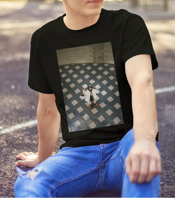Mac Photo Off Waving Man In Grid Pattern Floor T-Shirt