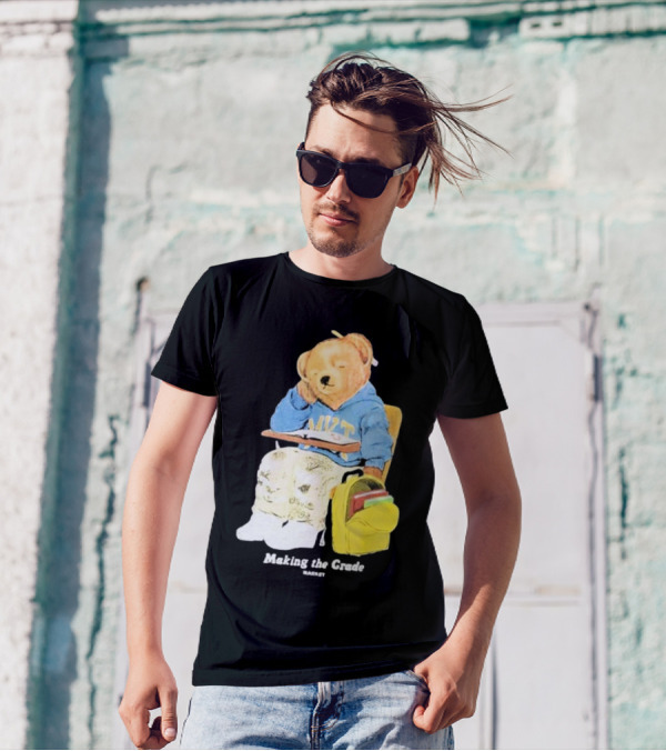 NYT Bear In School Desk With Yellow Backpack T-Shirt