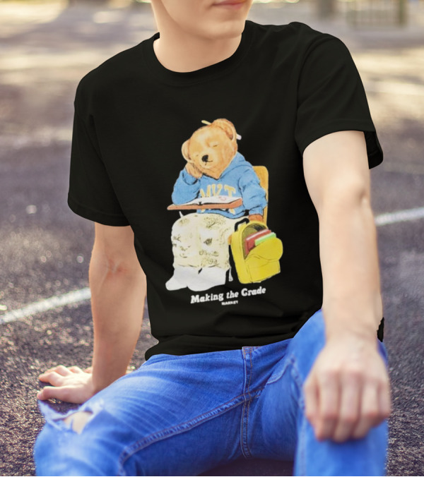 NYT Bear In School Desk With Yellow Backpack T-Shirt