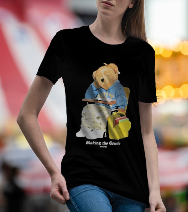 NYT Bear In School Desk With Yellow Backpack T-Shirt