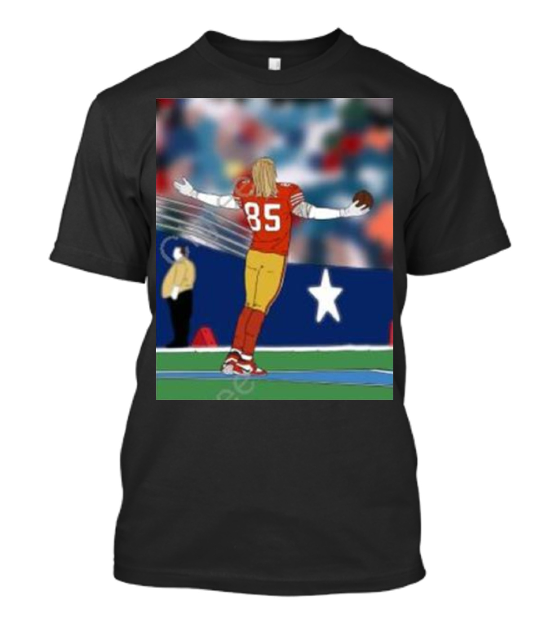 Day 31 Kittle Celebrates Touchdown Against Dallas Star Background T-Shirt