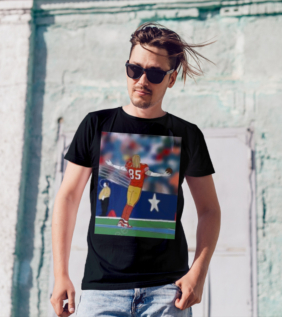 Day 31 Kittle Celebrates Touchdown Against Dallas Star Background T-Shirt