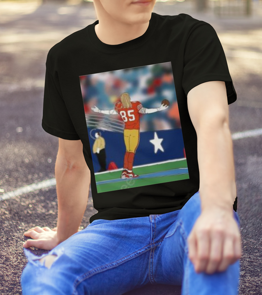 Day 31 Kittle Celebrates Touchdown Against Dallas Star Background T-Shirt