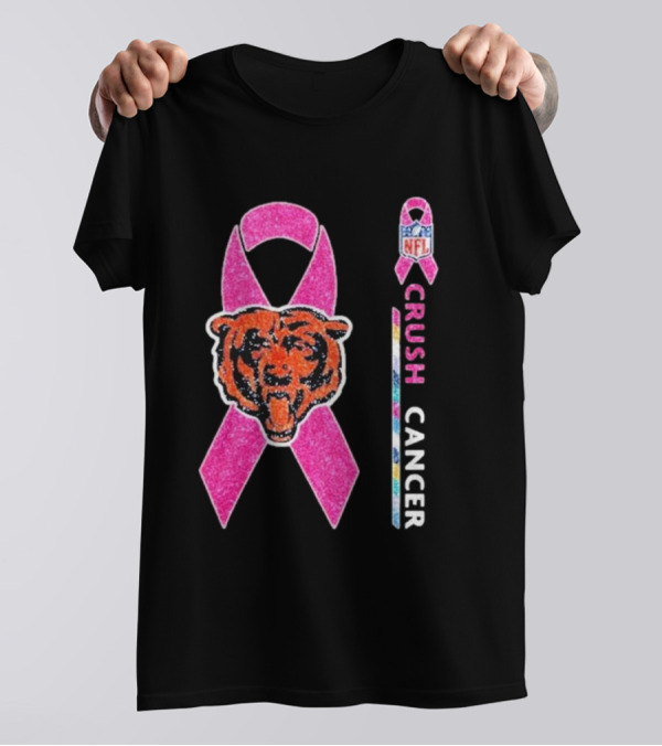 Chicago Bears NFL Crush Cancer Pink T-Shirt