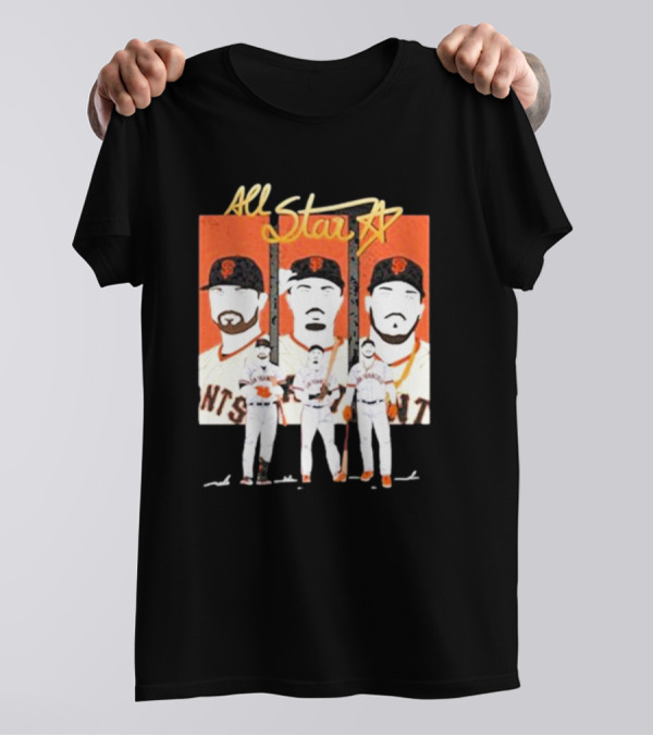 Giants All Star Players With Iconic Caps And Jerseys T-Shirt