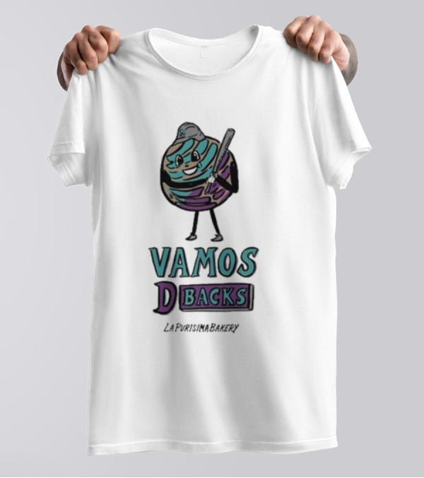 VAMOS DBACKS La Purisima Bakery Baseball Cookie Character T-Shirt