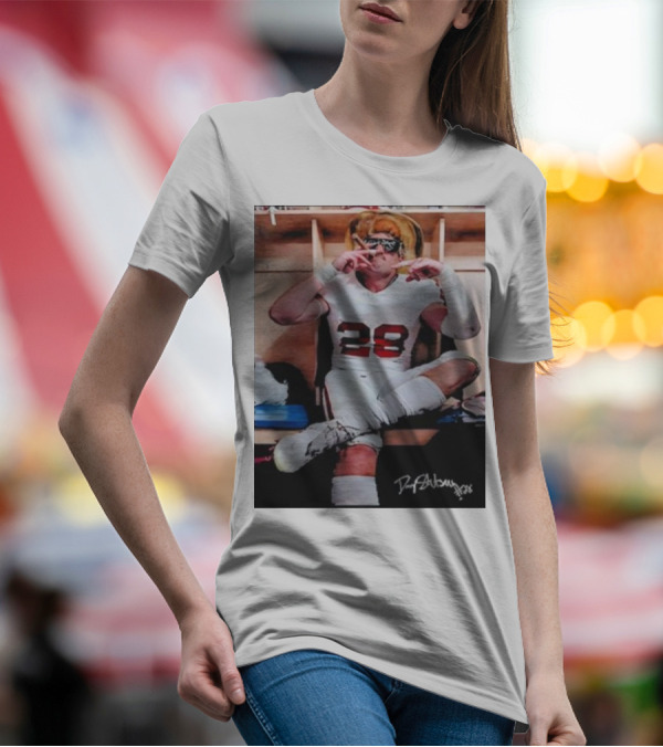 Oklahoma LB Danny Stutsman Number 28 Locker Room Signed T-Shirt