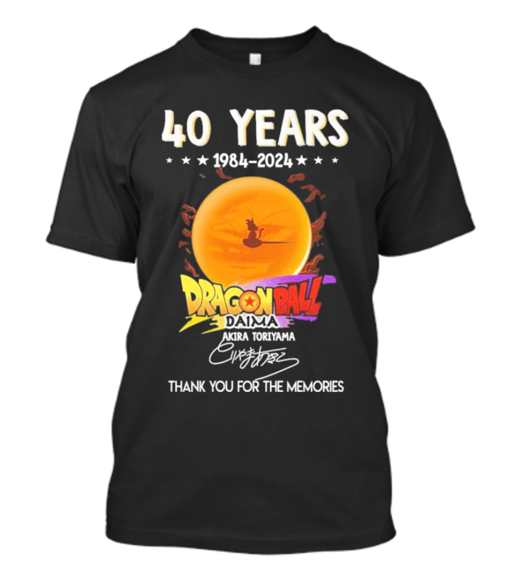 40 Years 1984-2024 Dragon Ball Daima Akira Toriyama Thank You For The Memories T-Shirt