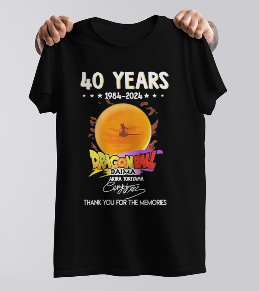40 Years 1984-2024 Dragon Ball Daima Akira Toriyama Thank You For The Memories T-Shirt