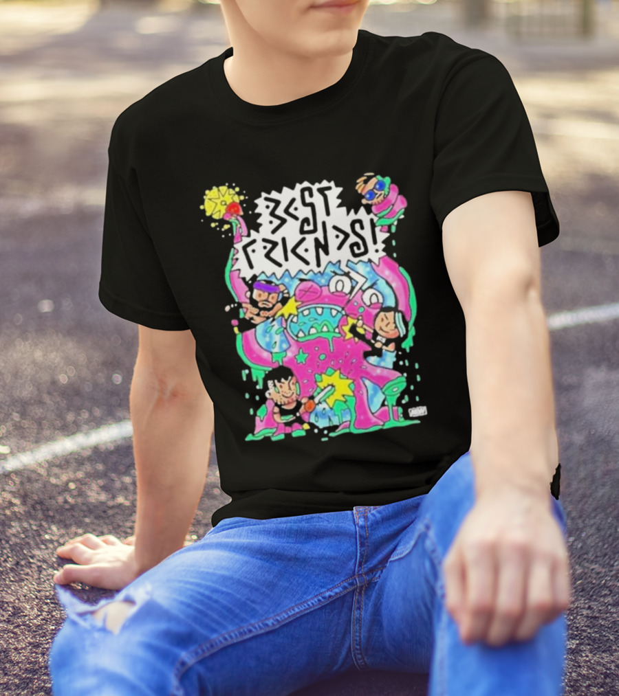 Best Friends Kris Statlander Orange Cassidy Intergalactic Planetary Cartoon Characters T-Shirt