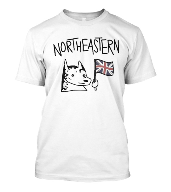Northeastern Husky Holding Union Jack T-Shirt