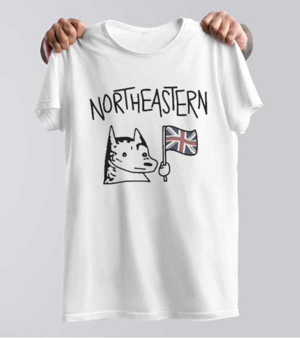 Northeastern Husky Holding Union Jack T-Shirt