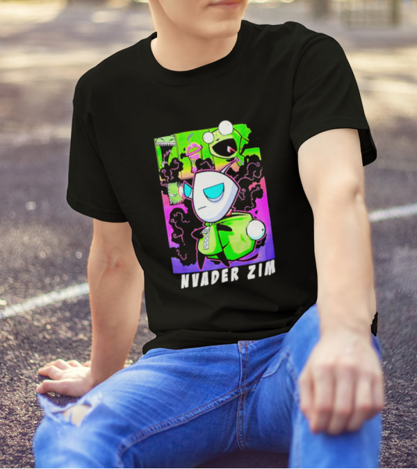Invader Zim GIR Unzipped Neon Colors Cartoon T-Shirt