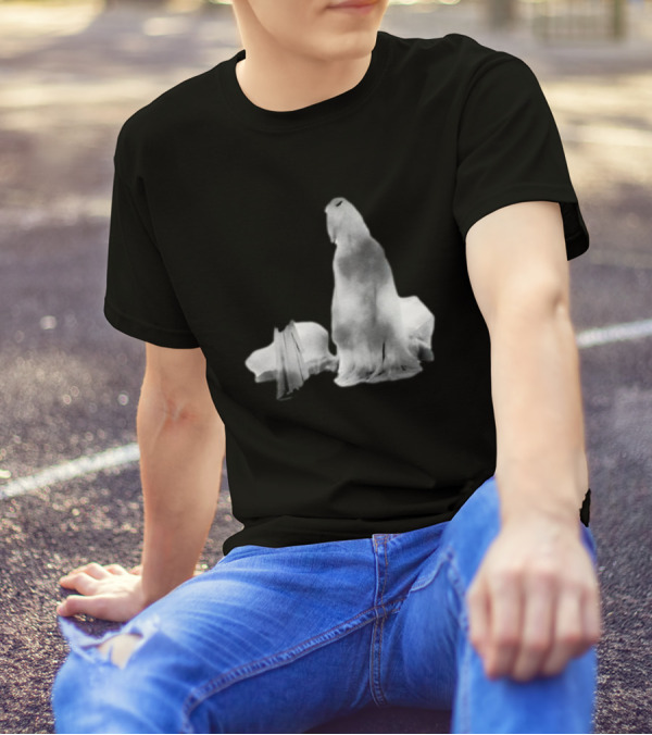 Luh Calm Eerie Spectral Figures On Dark Mysterious Background T-Shirt
