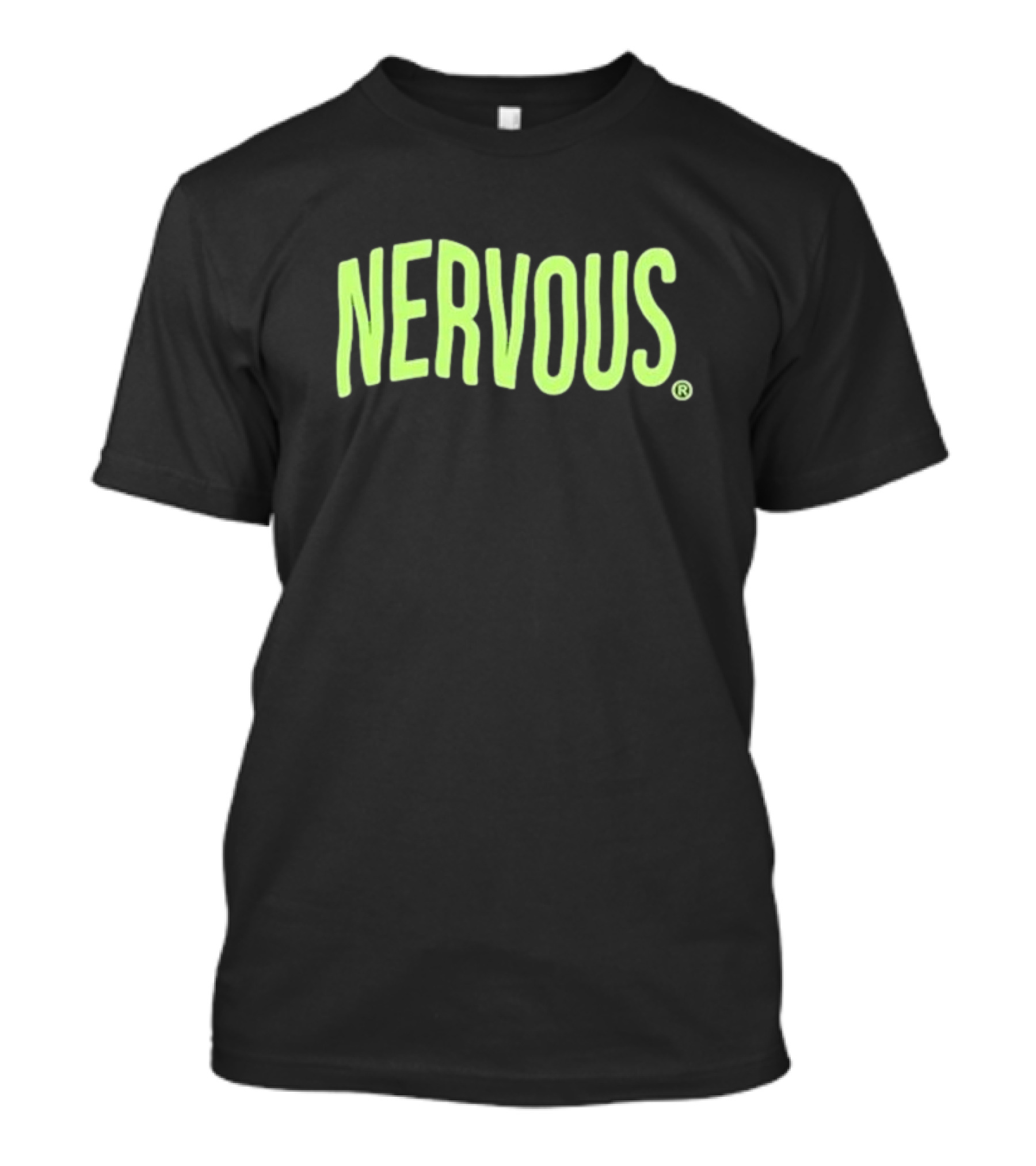 Pandershirts Nervous Neon Green Wave Text T-Shirt