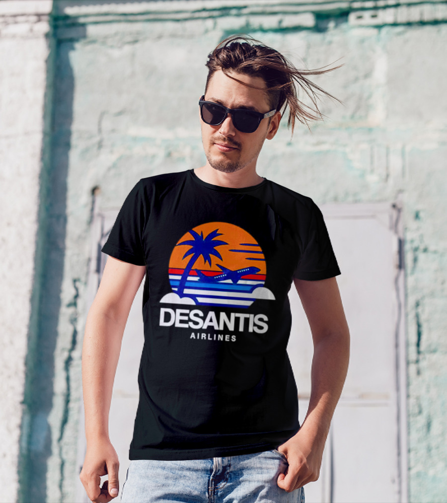 Prison Mitch DeSantis Airlines Palm Sunset Airplane T-Shirt