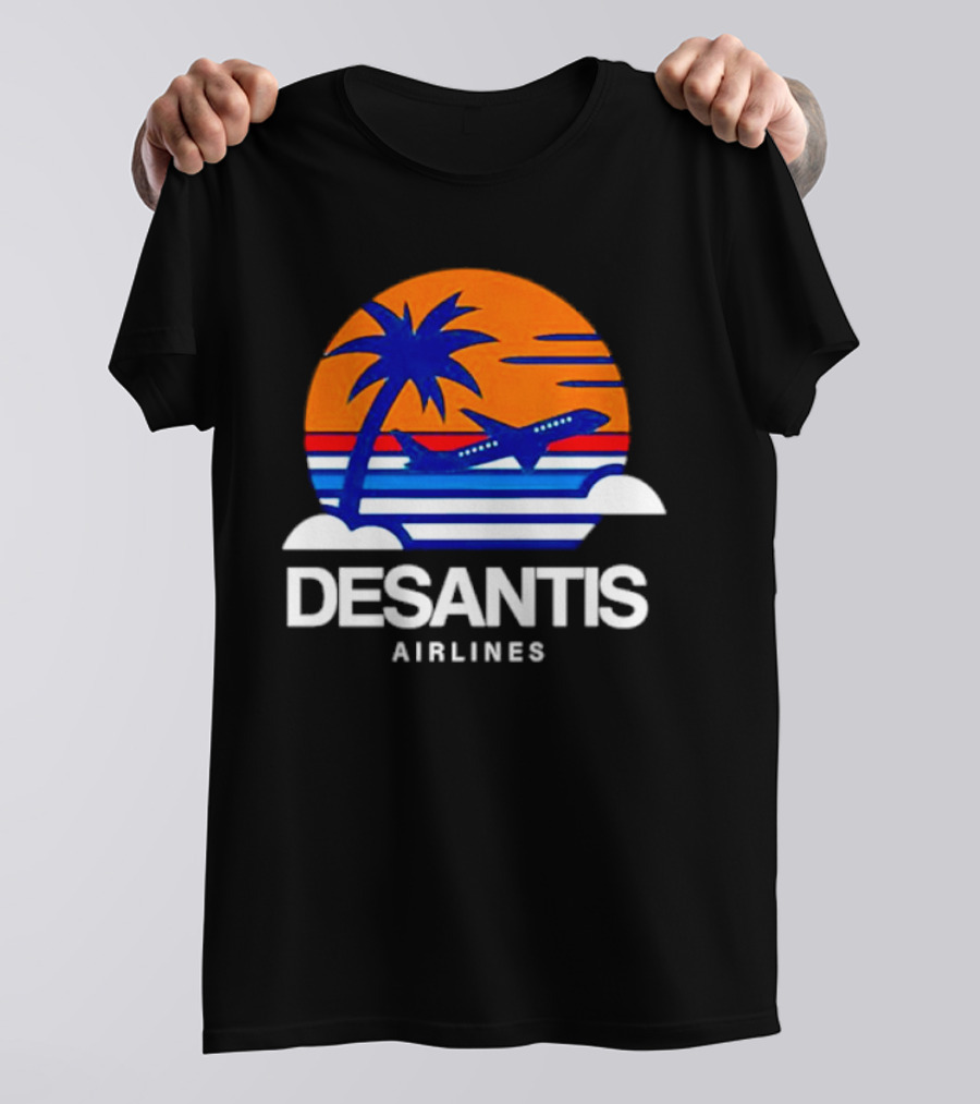 Prison Mitch DeSantis Airlines Palm Sunset Airplane T-Shirt
