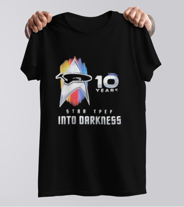 Star Trek Into Darkness 10 Years Anniversary Logo With Iconic Starfleet Insignia T-Shirt