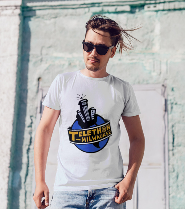 Telethon Milwaukee City Skyline Over Earth T-Shirt