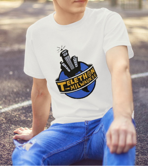 Telethon Milwaukee City Skyline Over Earth T-Shirt