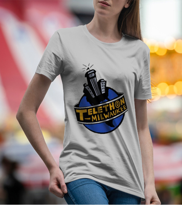 Telethon Milwaukee City Skyline Over Earth T-Shirt