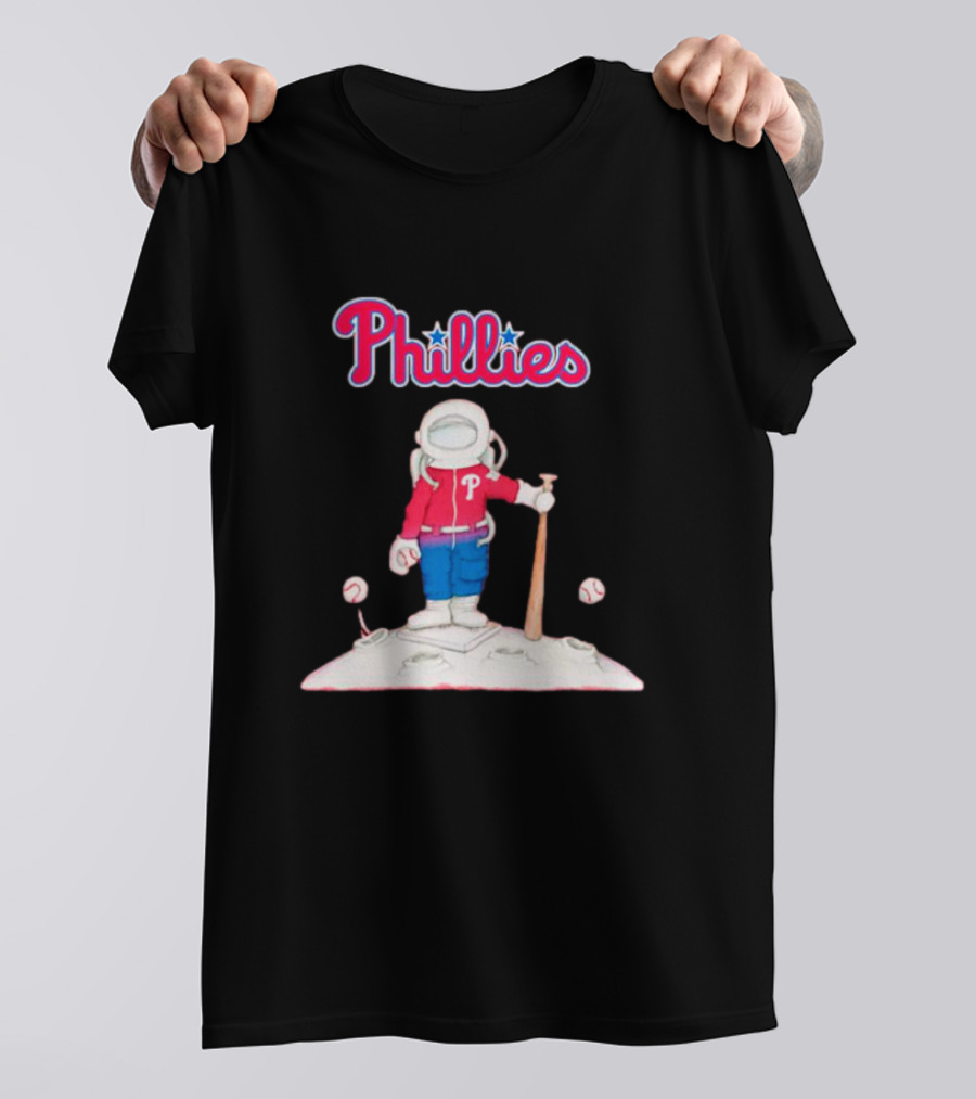Phillies Astronaut Baseball Moon Adventure T-Shirt