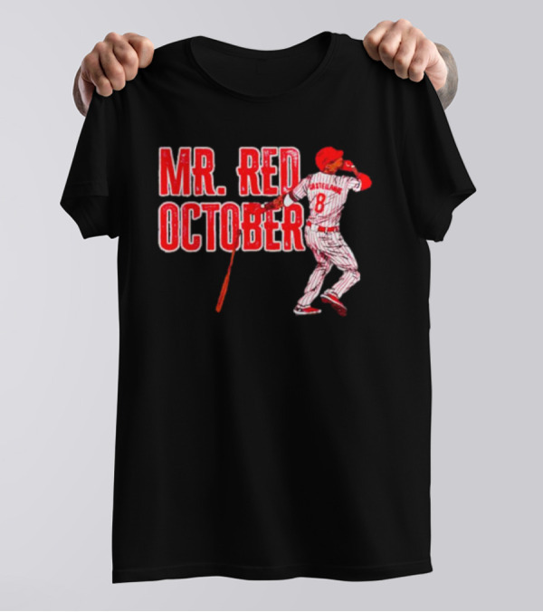 Philadelphia Phillies Mr. Red October Baseball Player Number 8 T-Shirt