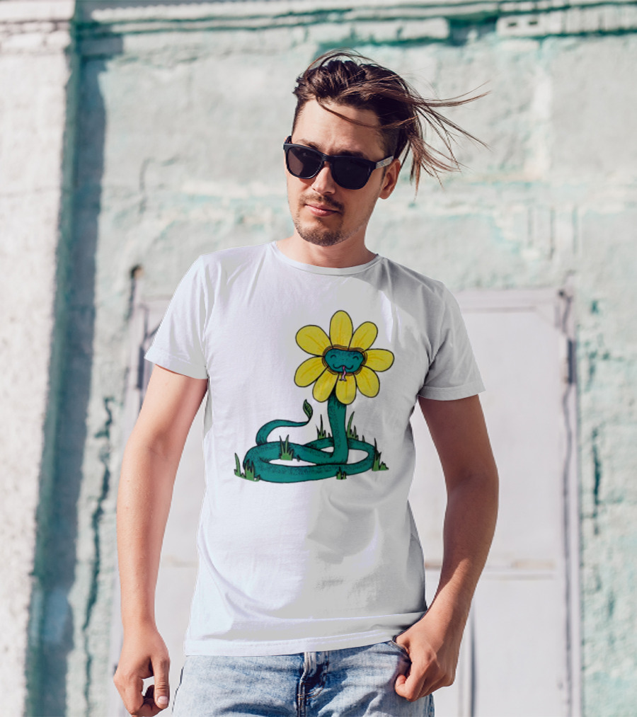 Snake Flower Bloom Entwined In Nature T-Shirt