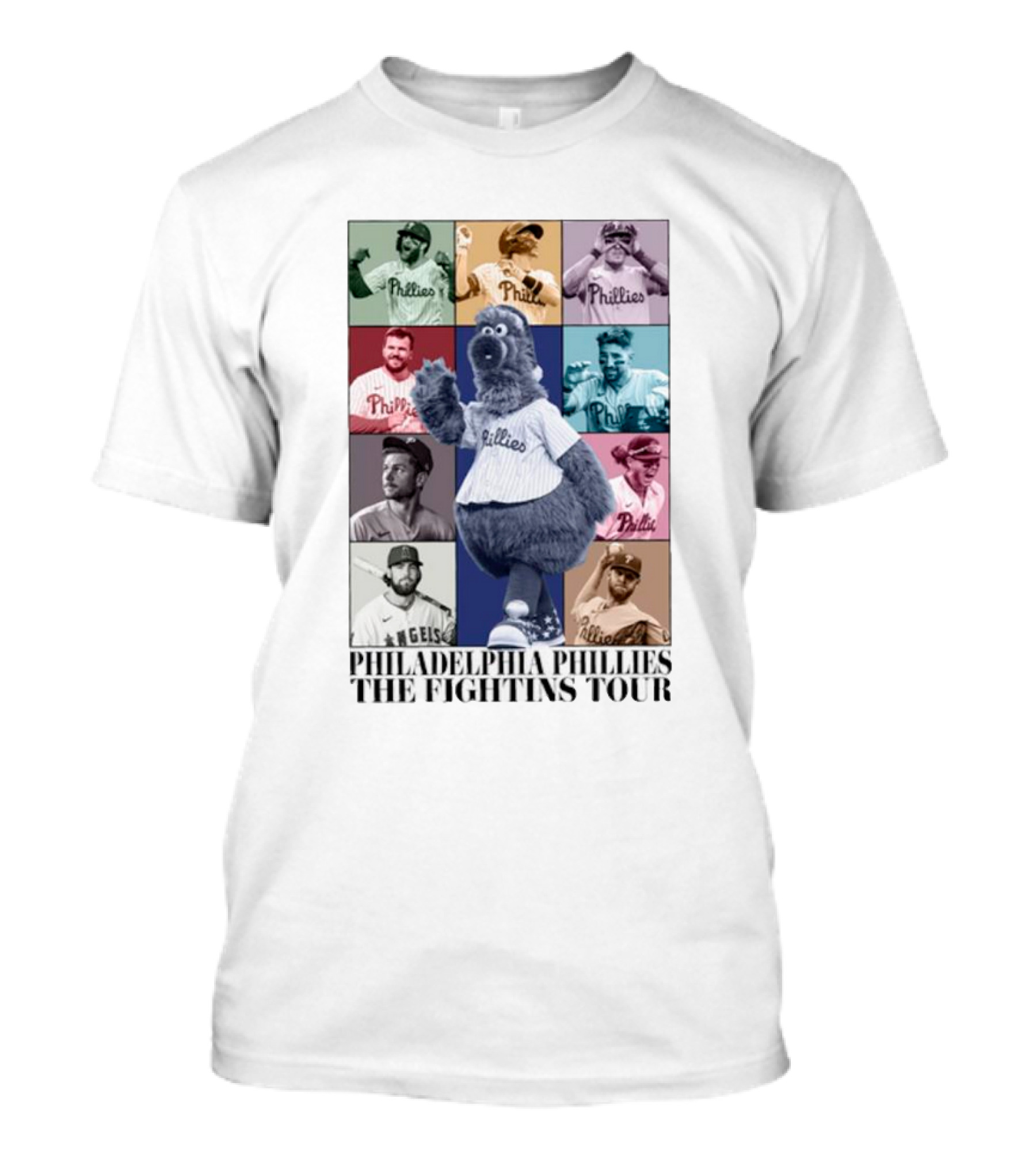 Philadelphia Phillies The Fightins Tour Mascot And Baseball Players Highlights T-Shirt