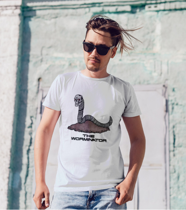 The Worminator Terminator Skull T-Shirt