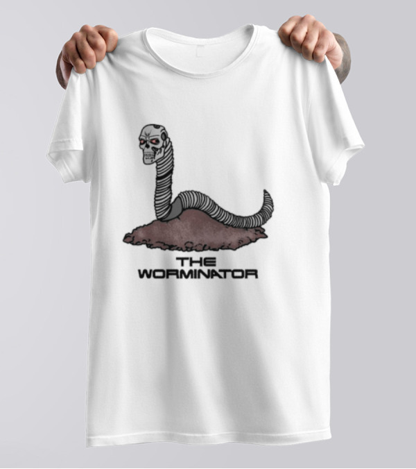 The Worminator Terminator Skull T-Shirt