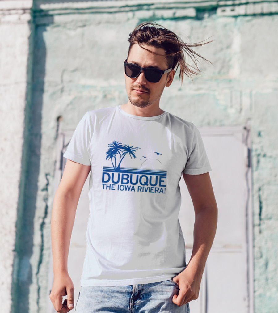 Dubuque The Iowa Riviera Palm Trees Ocean Sunset T-Shirt