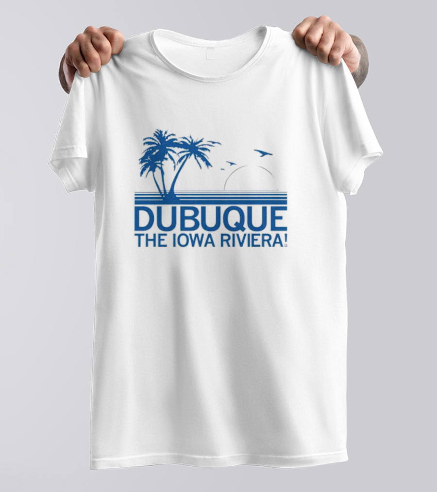 Dubuque The Iowa Riviera Palm Trees Ocean Sunset T-Shirt