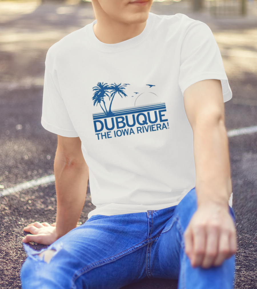 Dubuque The Iowa Riviera Palm Trees Ocean Sunset T-Shirt