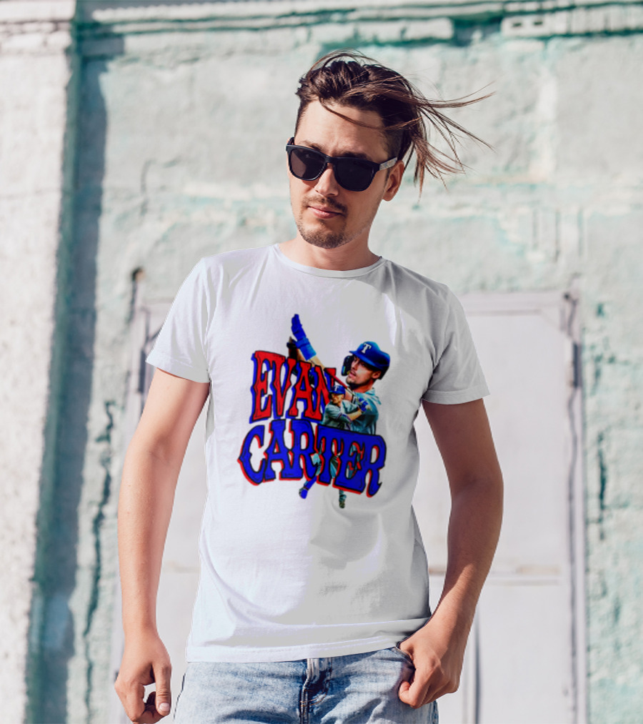 Evan Carter Texas Rangers Baseball Player Image T-Shirt