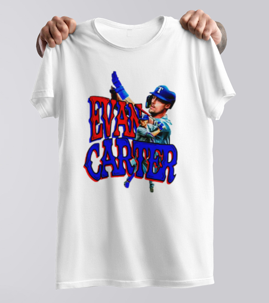 Evan Carter Texas Rangers Baseball Player Image T-Shirt