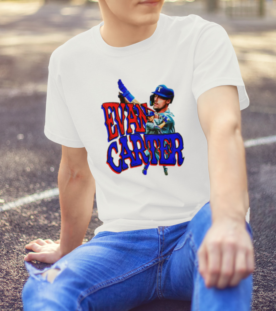 Evan Carter Texas Rangers Baseball Player Image T-Shirt