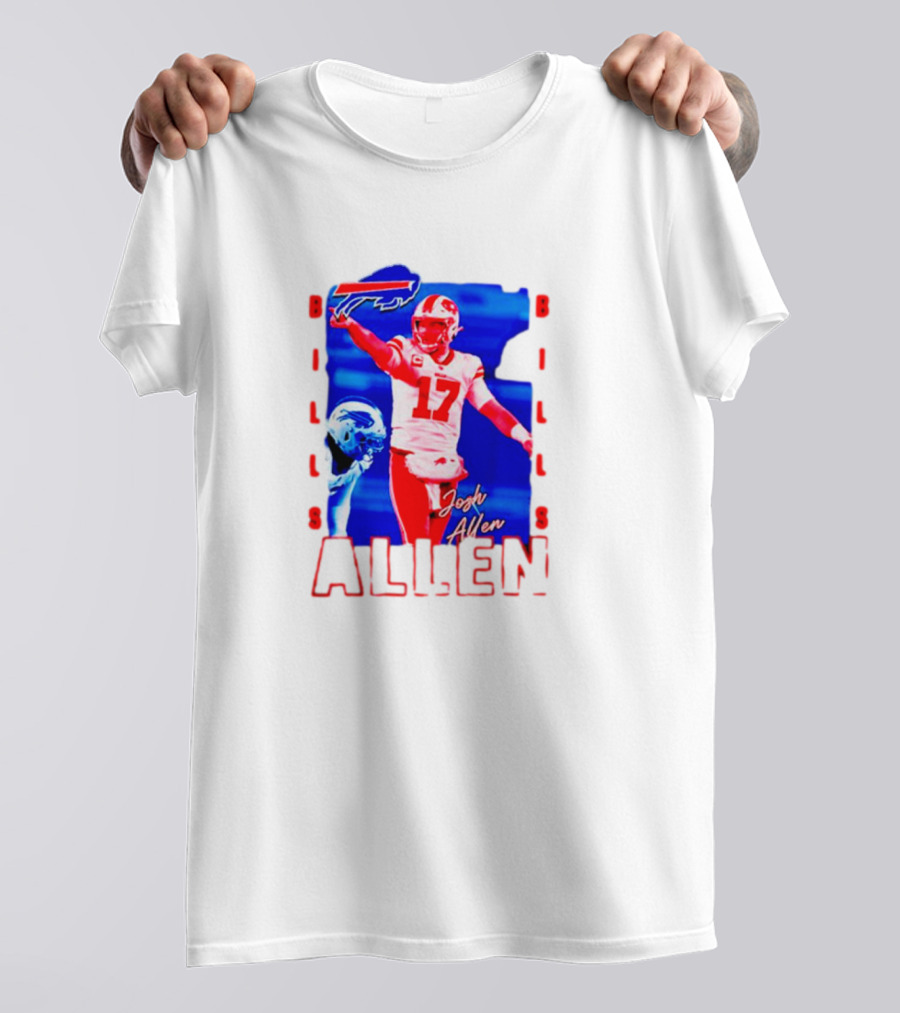 Josh Allen Buffalo Bills NFL Quarterback Iconic Play Action Image T-Shirt